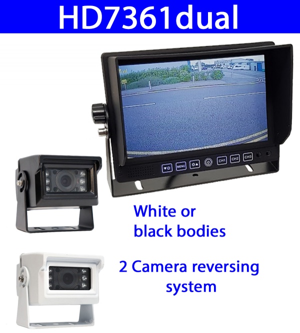 7 inch stand on dash monitor and two small CCD bracket reversing cameras